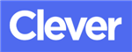 A blue background with the word 'Clever' written in large, bold, white letters.