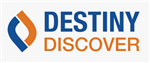 A logo featuring the words 'DESTINY DISCOVER' with a stylized blue and orange design element.