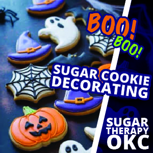 image of halloween themed decorated sugar cookies