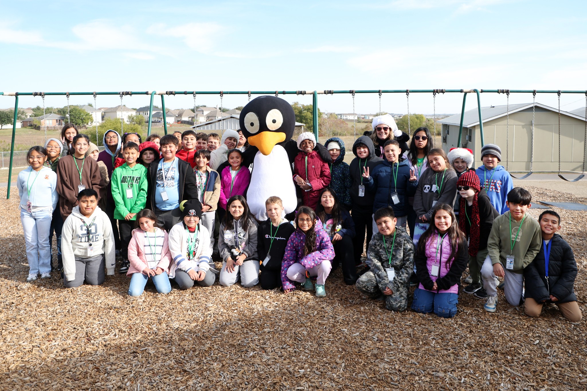 Jiji the penguin visits TES