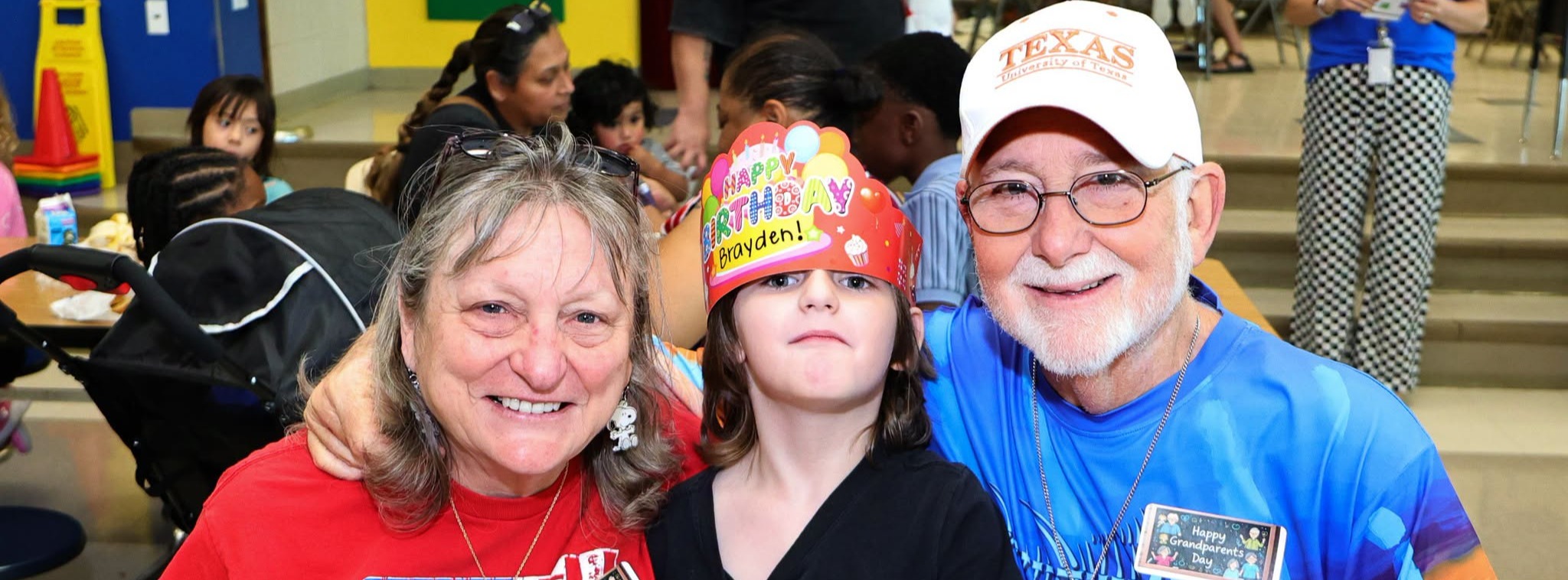 Grandparents with their Tobias elementary student for the Grandparent's Day event at lunch.