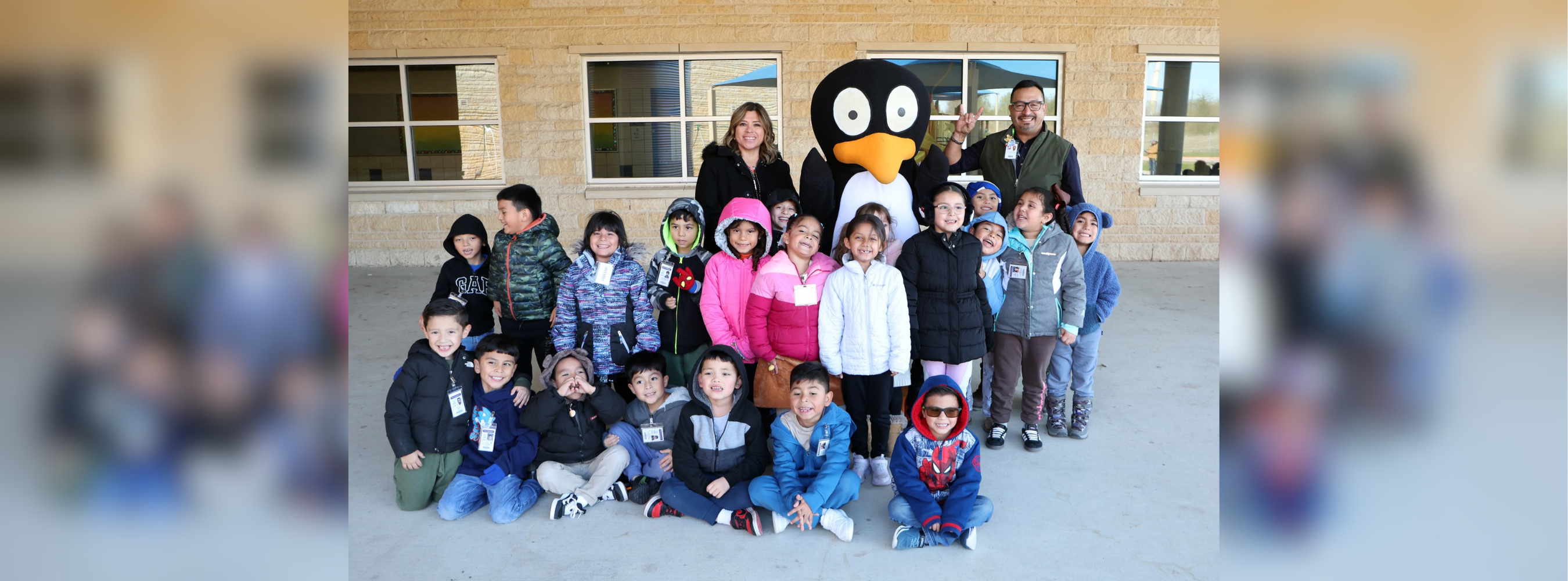 Jiji the penguin visits UES