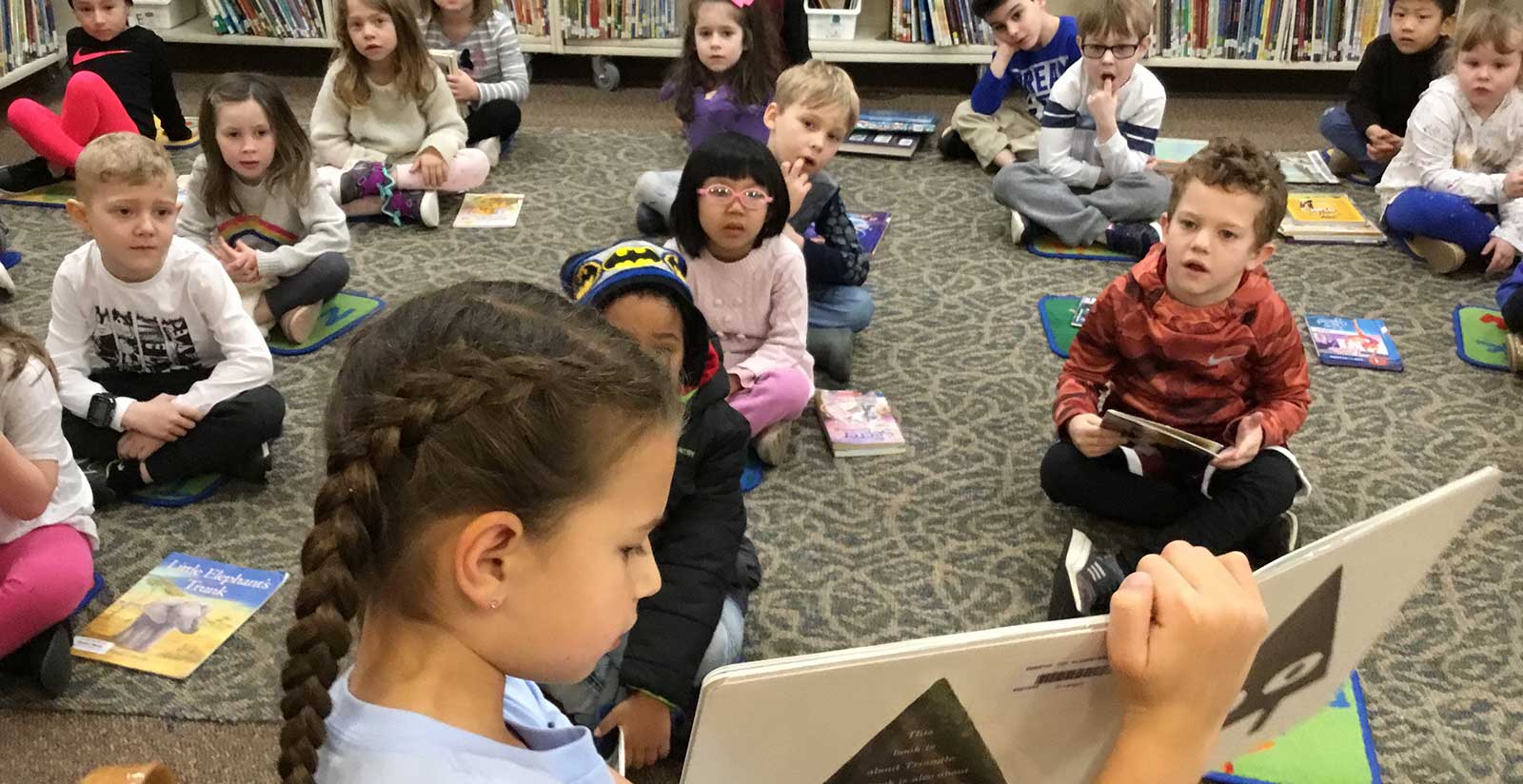 students reading