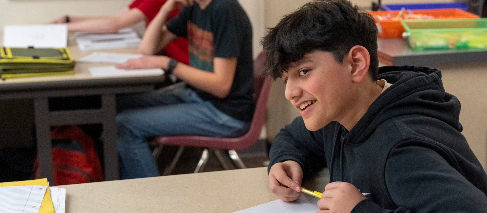 Student at a desk