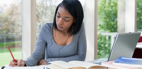 student working