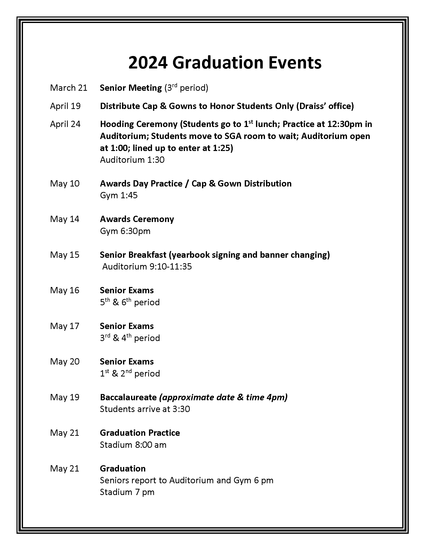 2024 graduation events