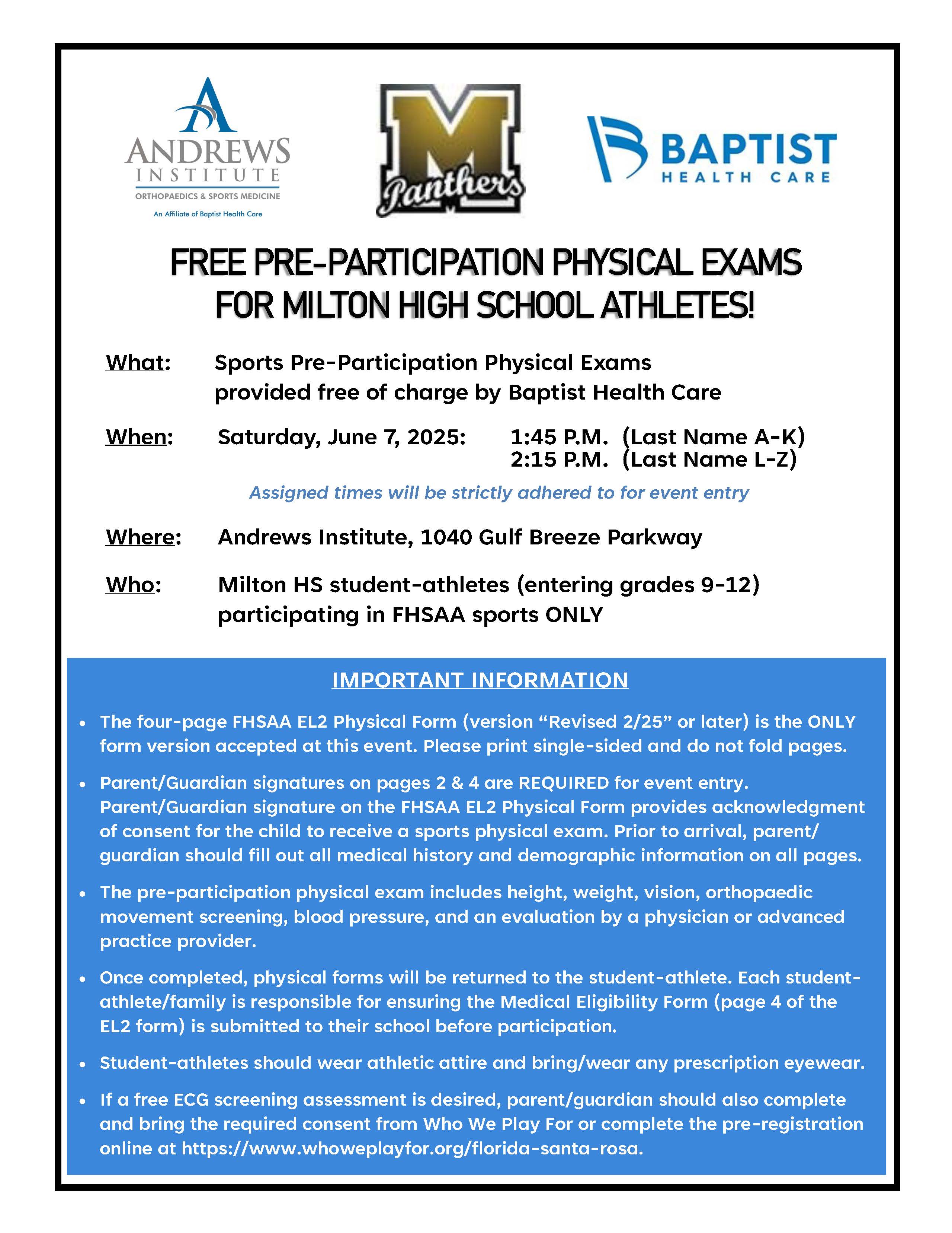 2025 Milton Sports PPE Flyer
