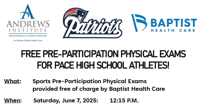Free athlete physicals provided by Andrews Institute