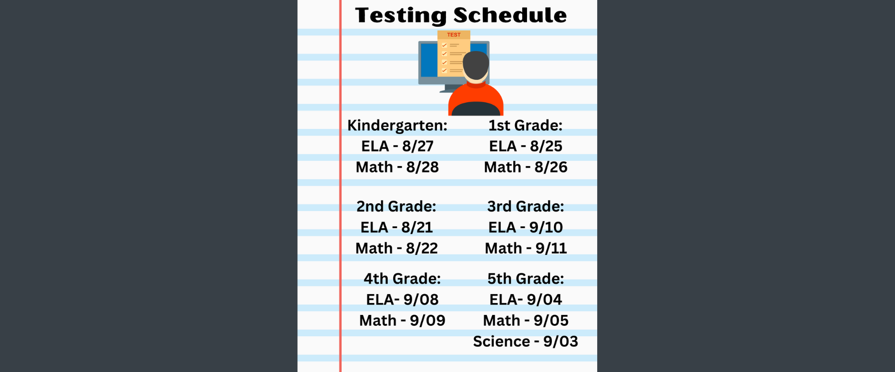 testing schedule