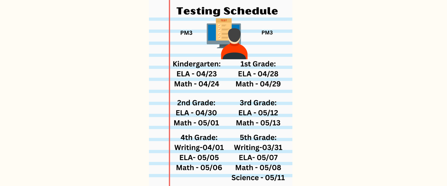 testing schedule spring