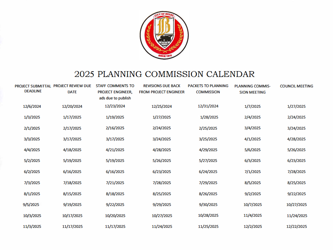 2025 Planning Calendar
