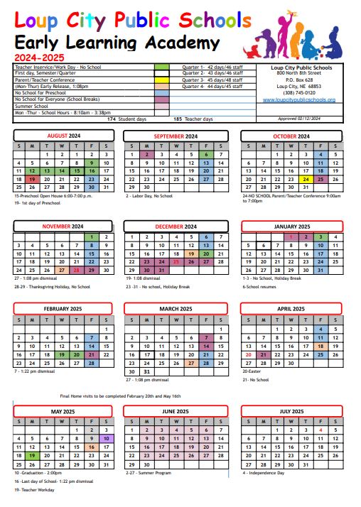 PreSchool Calendar