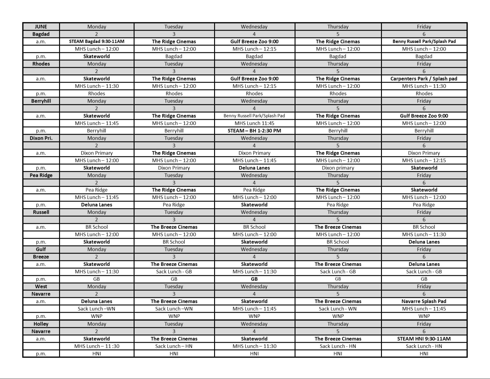June 2-6