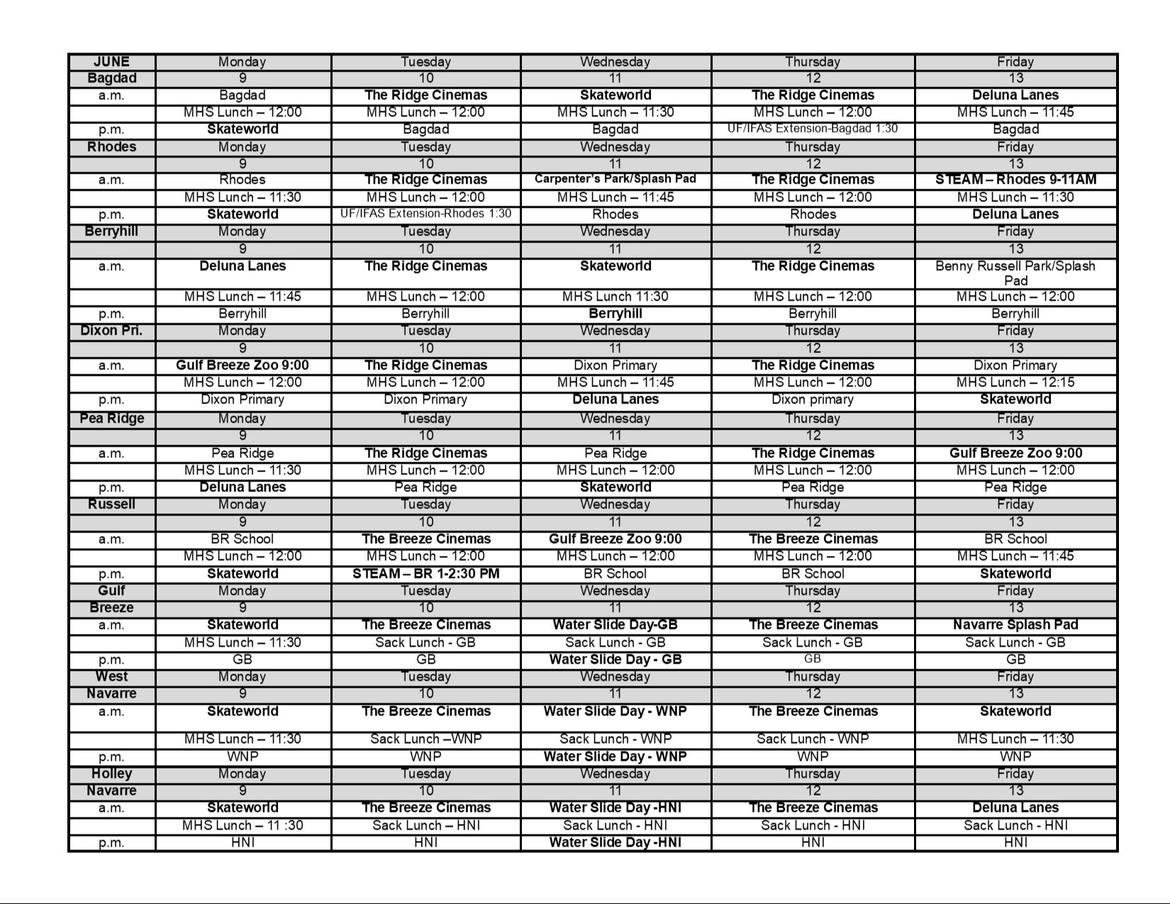 June 9-13