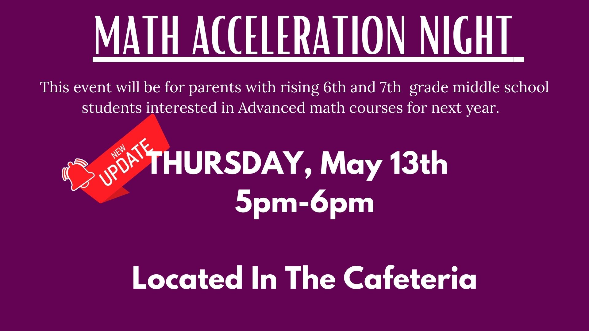 Math Acceleration Meeting Information