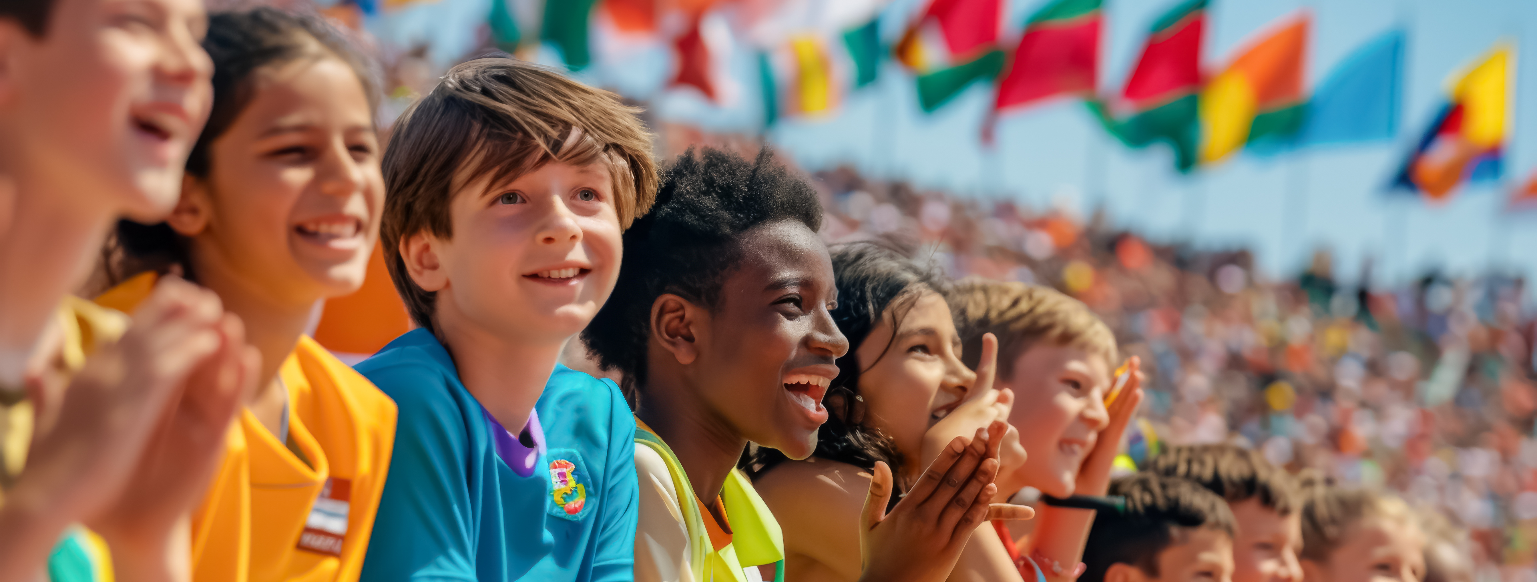 Happy Children Outside Cheering