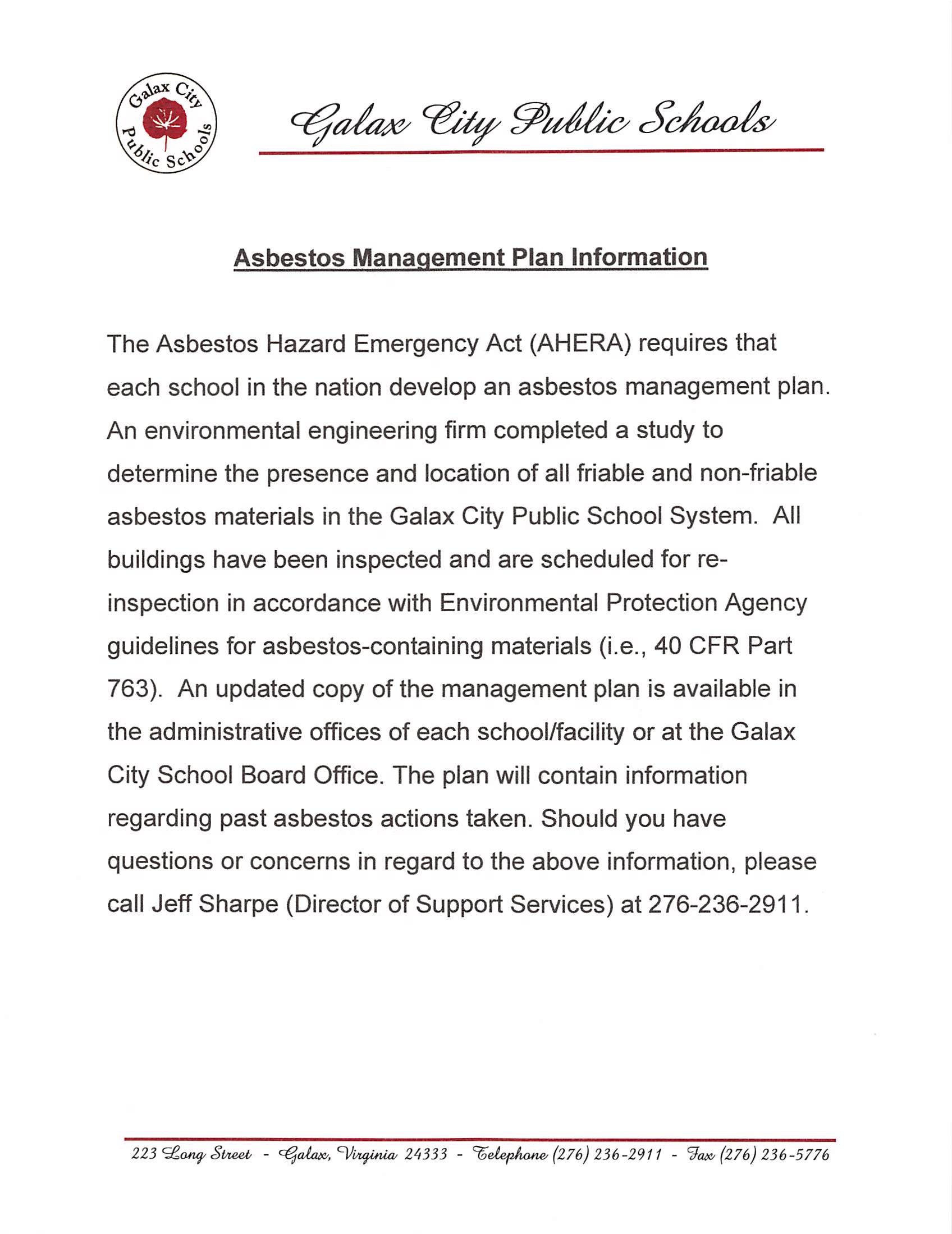 Asbestos Memo
