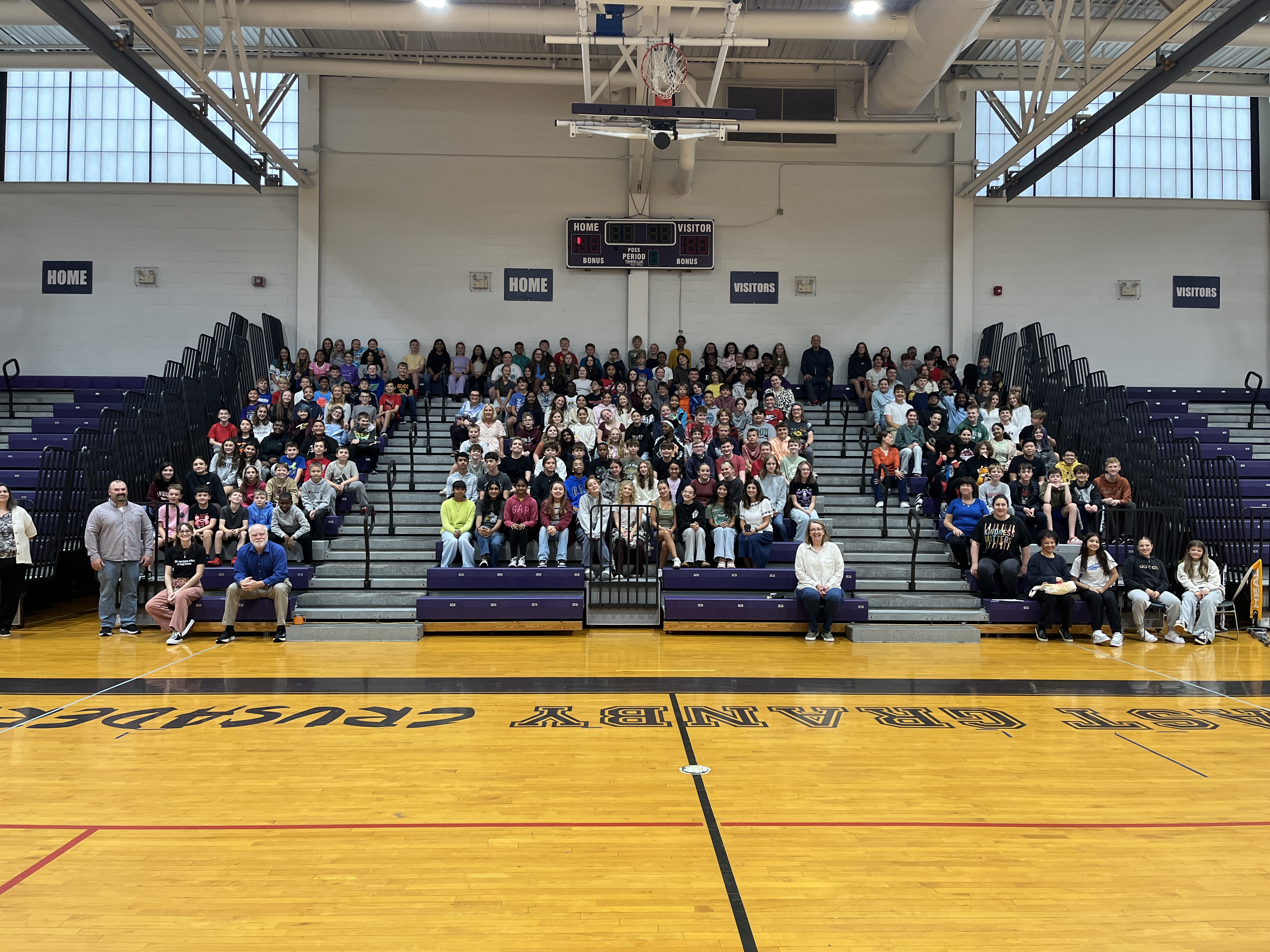 students in gymnasium