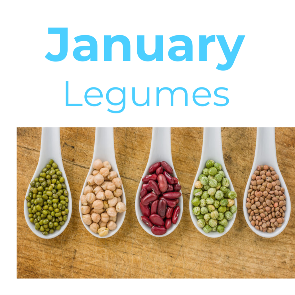 January legumes in various colors and forms.