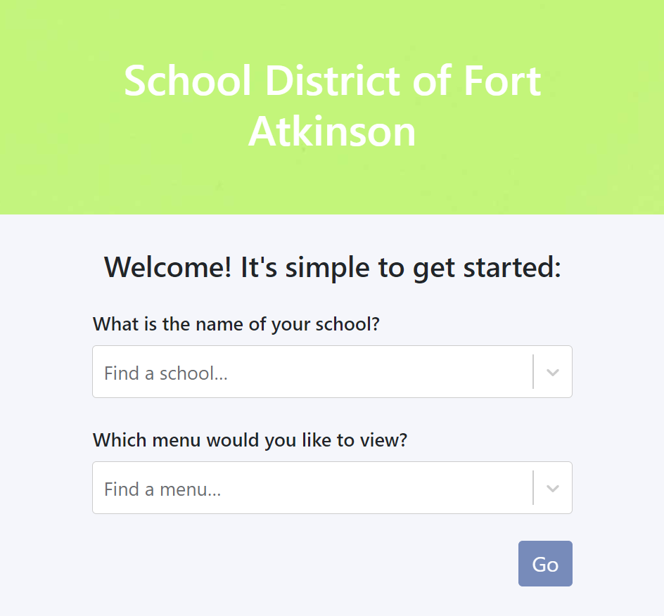Series of photos showing how to navigate My School Menus to find menu information.