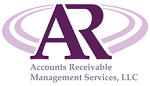 A logo featuring the letters 'AR' in purple, accompanied by the full name 'Accounts Receivable Management Services, LLC' below it, with circular lines surrounding the letters.