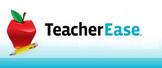 The logo for TeacherEase features a red apple with a green leaf and the text 'TeacherEase' in a modern font.