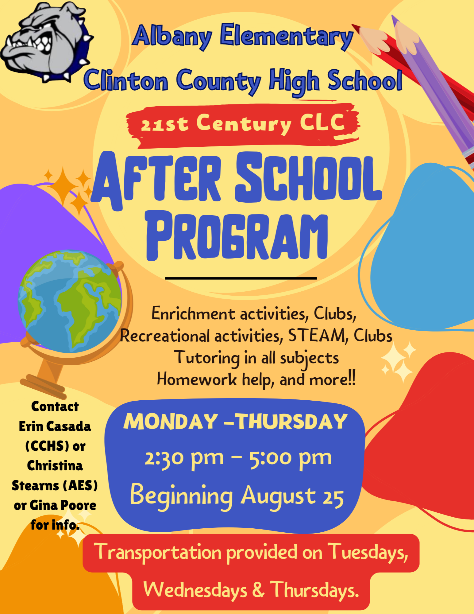 21st Century After School Schedule