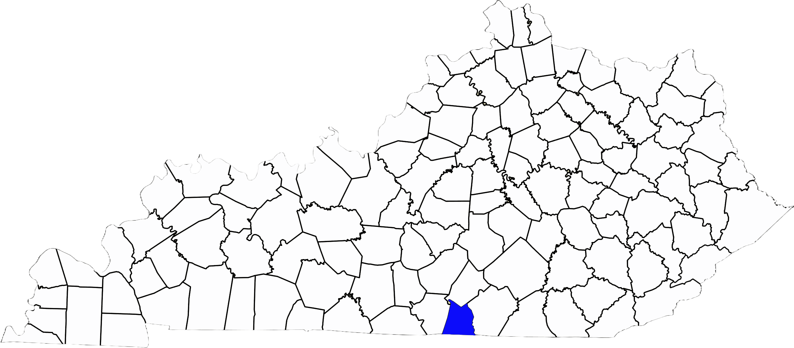 Kentukcy State Outline with Clinton highlighted