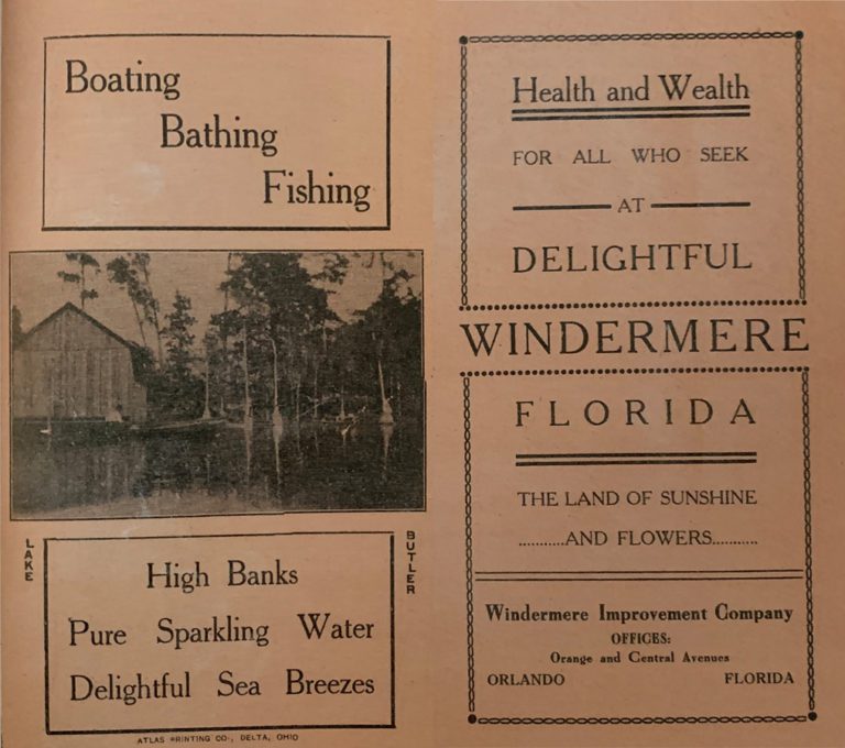 Windermere Improvement Company’s first brochure, c. 1911
