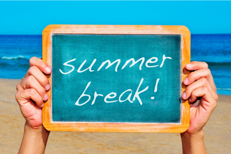 Summer break! written on a board