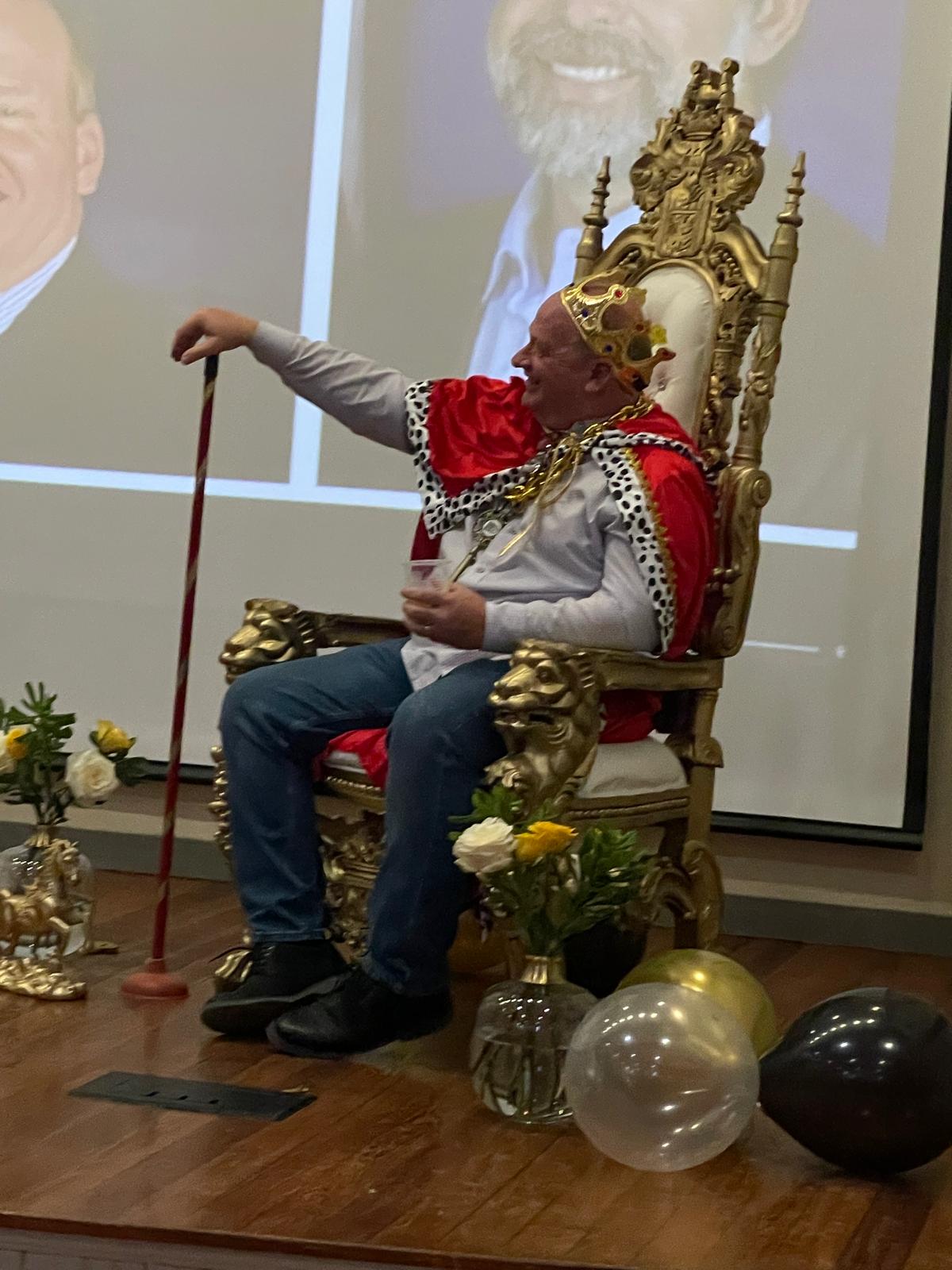 Mayor Jim O'Brien was king for a night.