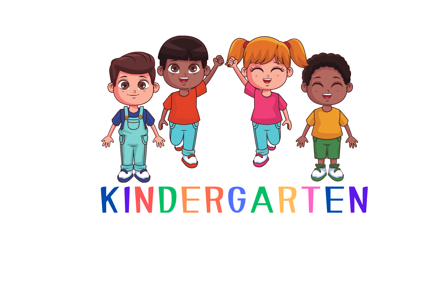 kindergarten clip art of children and text