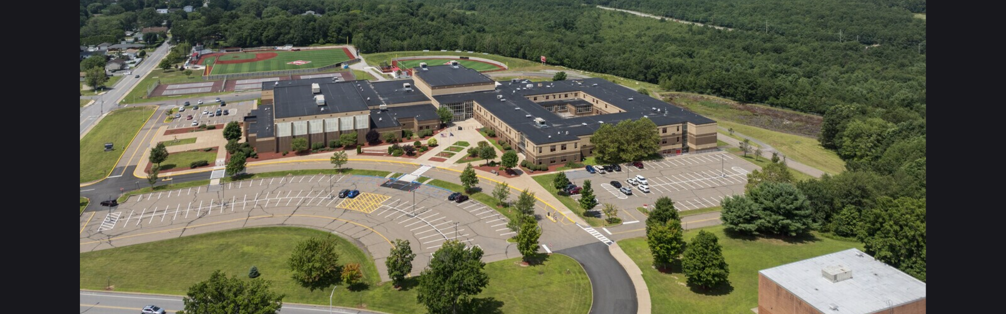 ariel view of high school campus