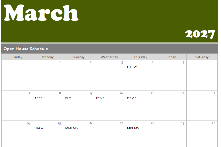 open house calendar picture