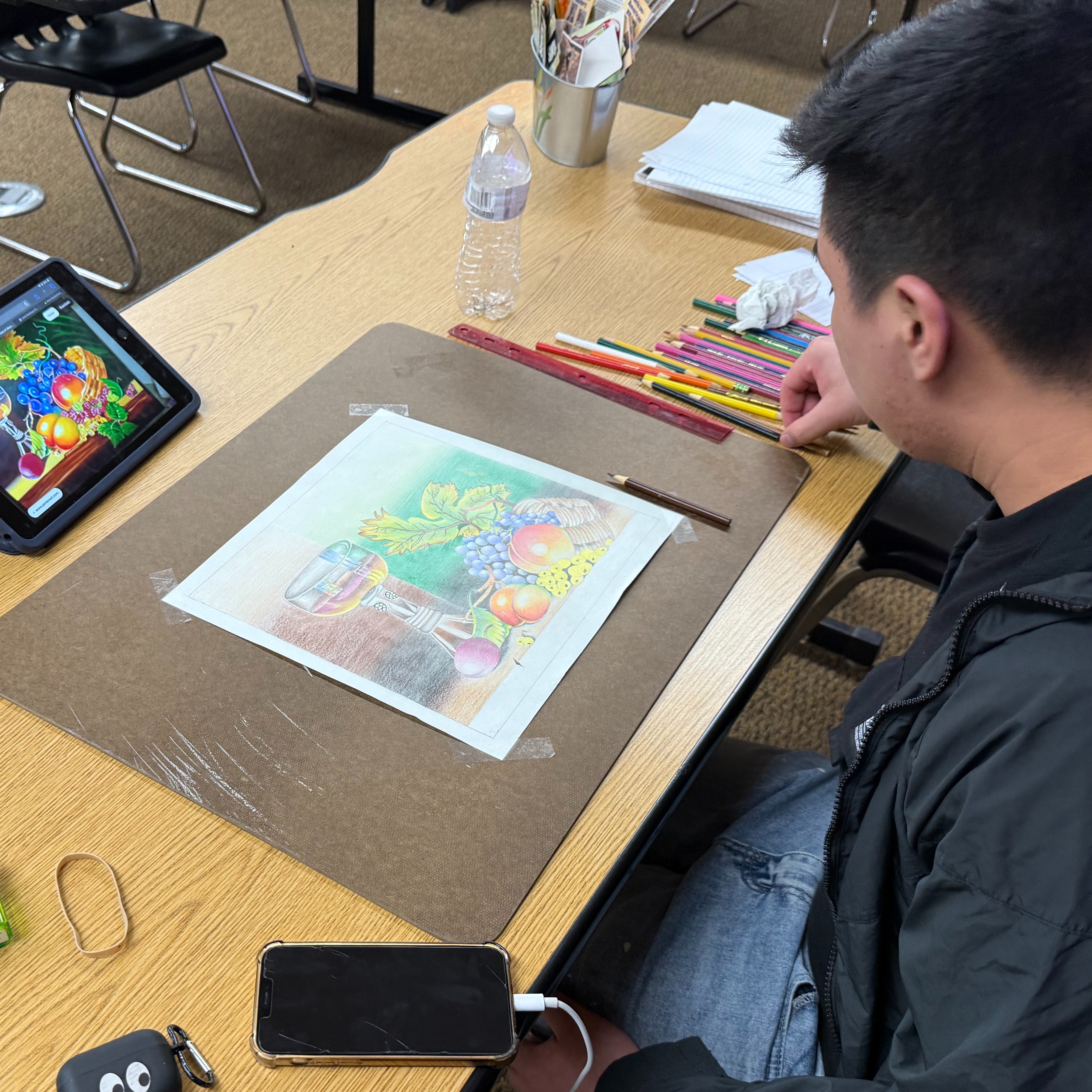 art student drawing a picture