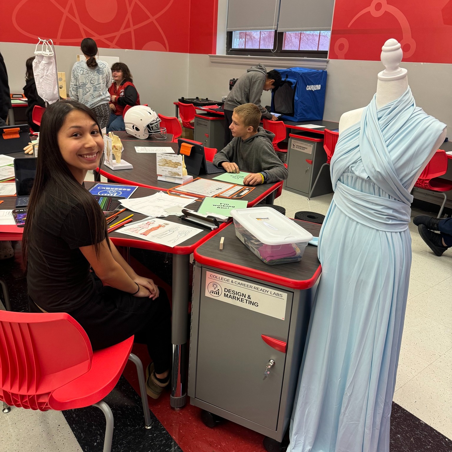 girl working in the career lab