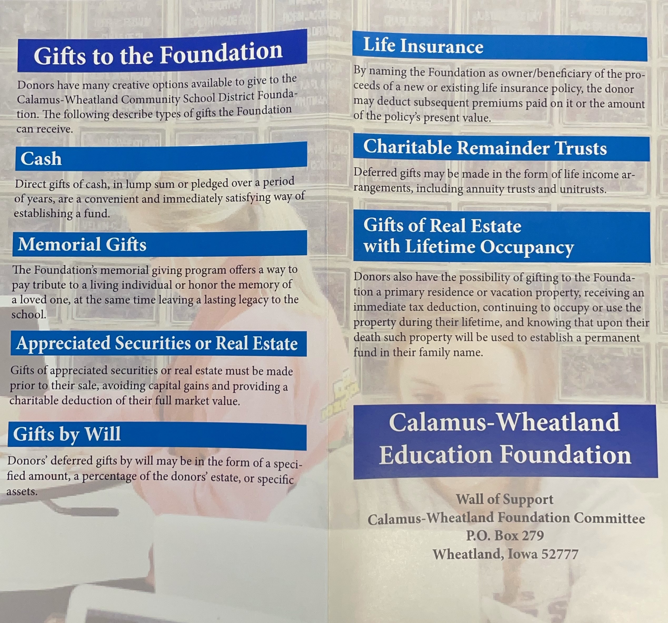 Gifts to the Foundation