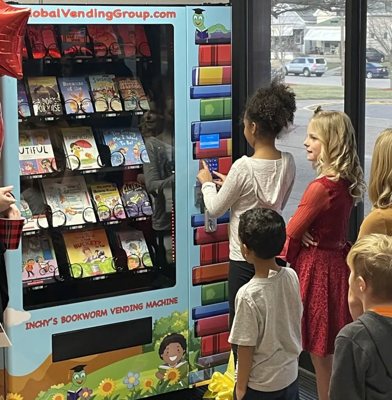 Kids at a vending machine