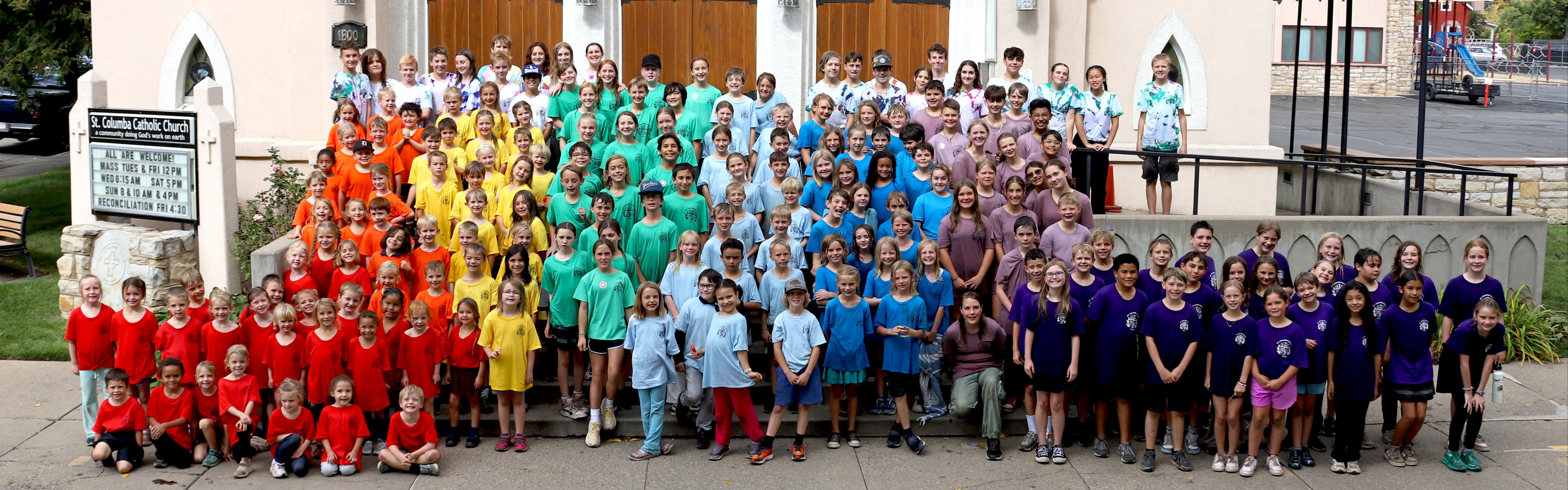 group of students smiling for a group photo