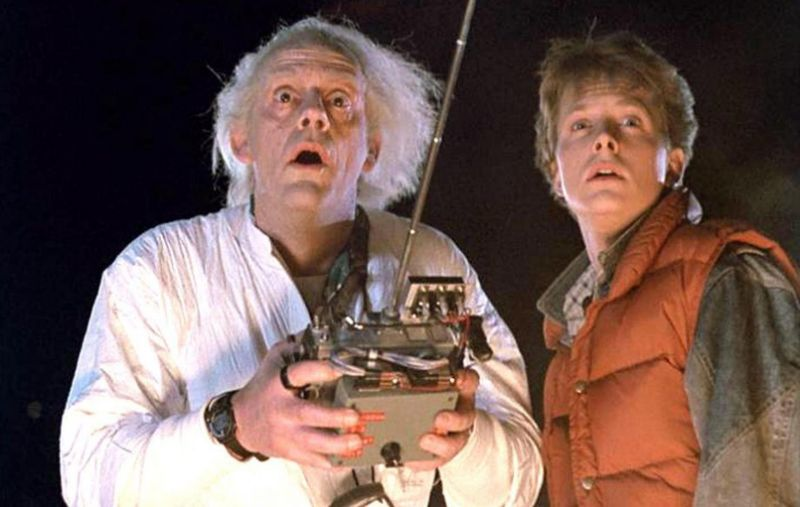 Marty McFly and Doc Brown from the movie "Back to the Future"