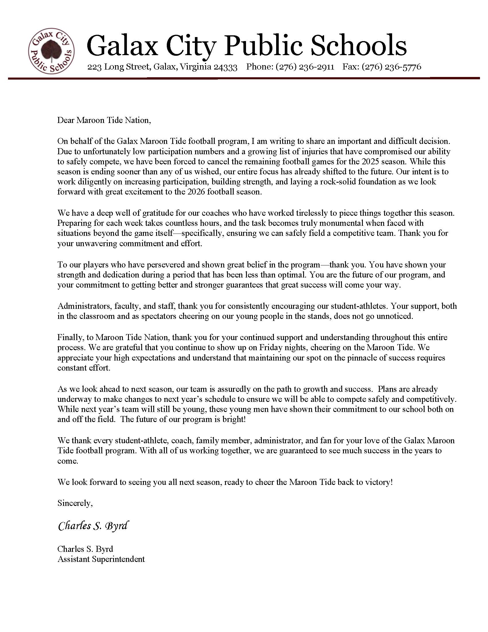 Football letter