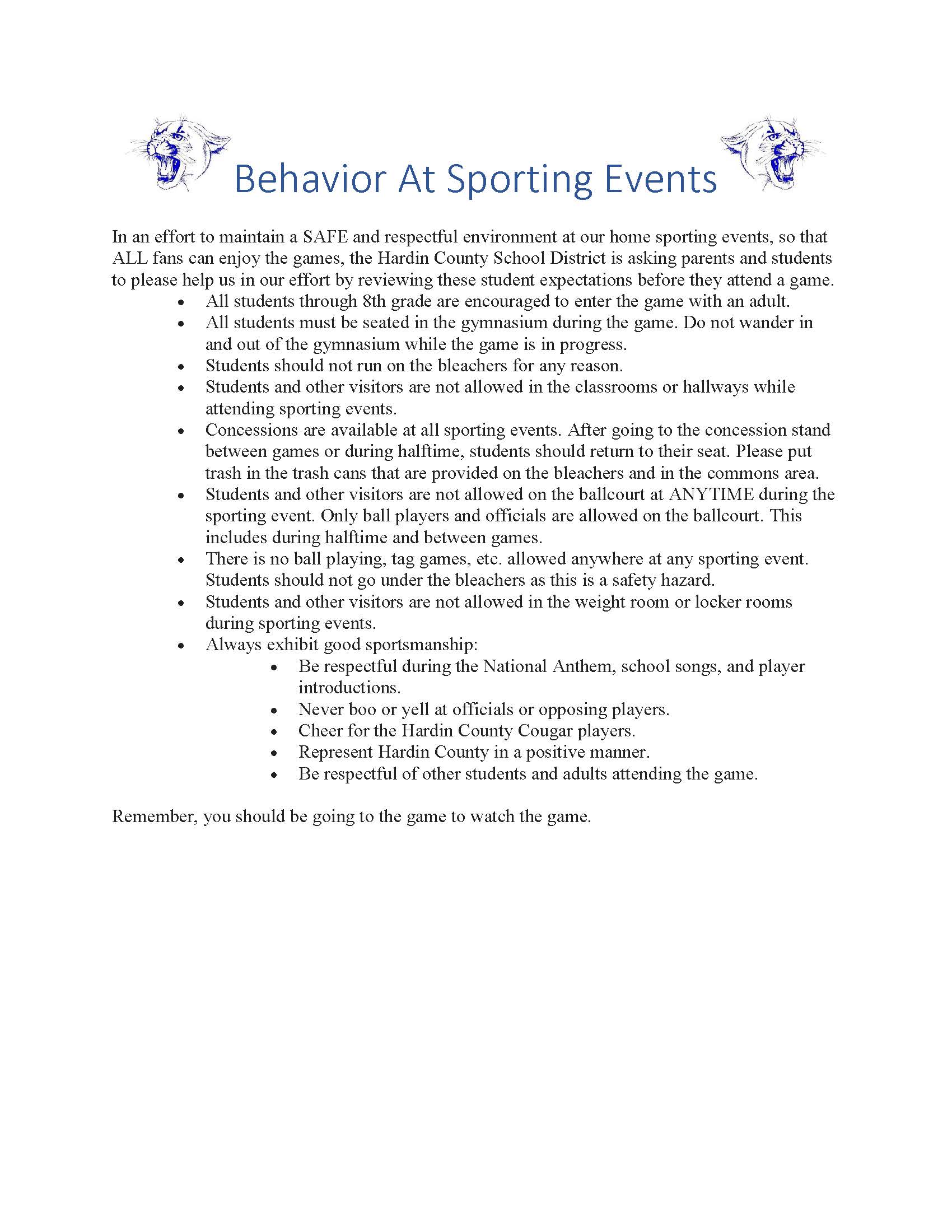 Sporting events