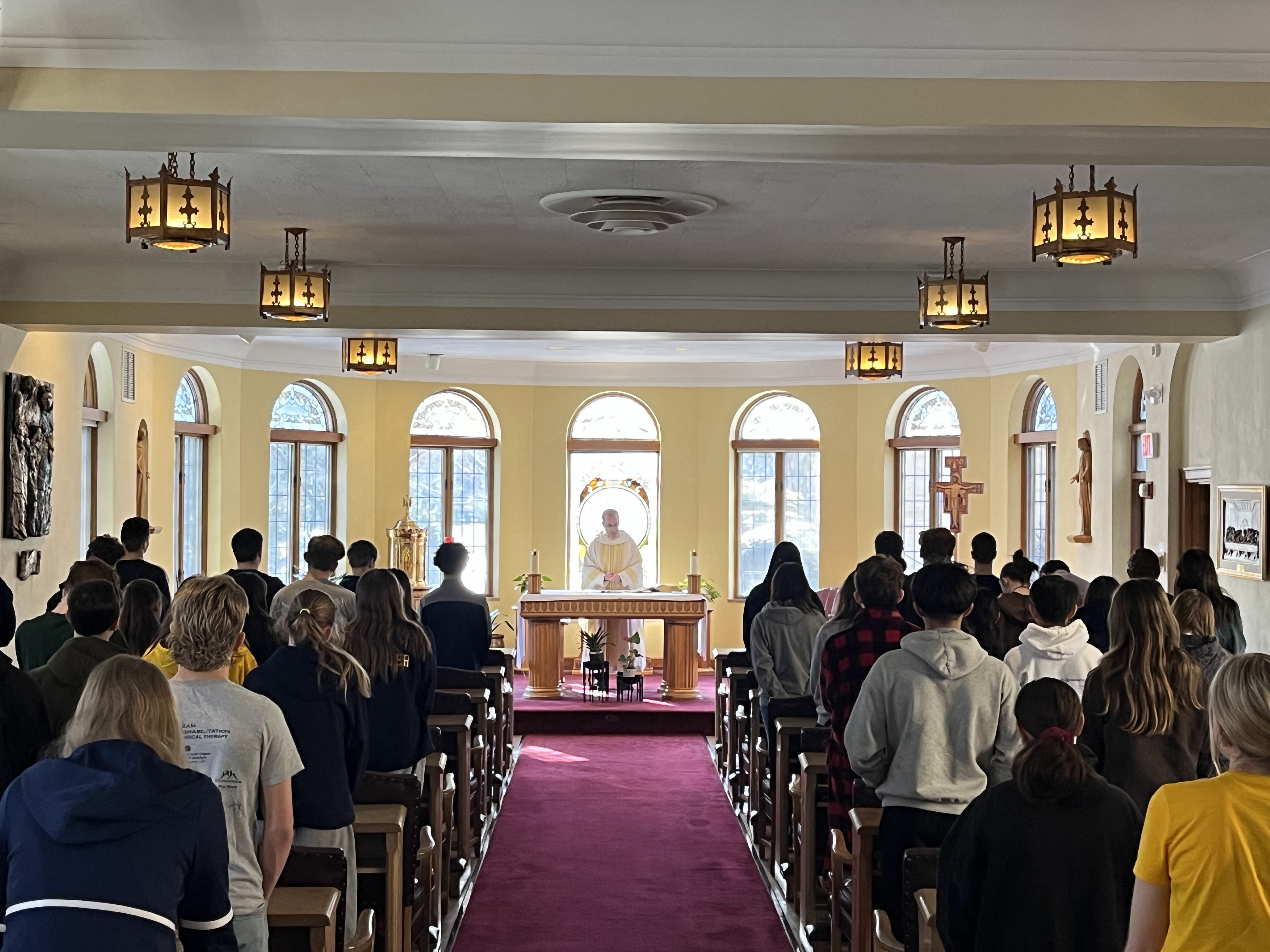 Fr. Tim saying Mass at retreat