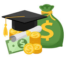 A graduation cap and a bag of money displayed together, representing the achievement of educational goals and financial prosperity.