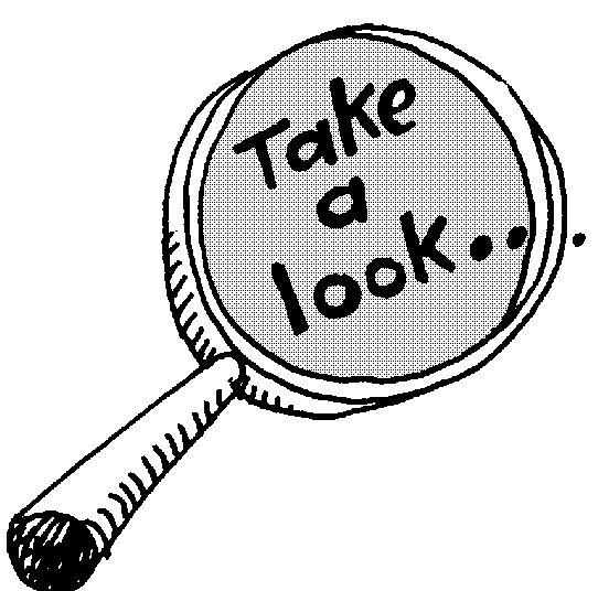 Take a Look Text inside magnifying glass