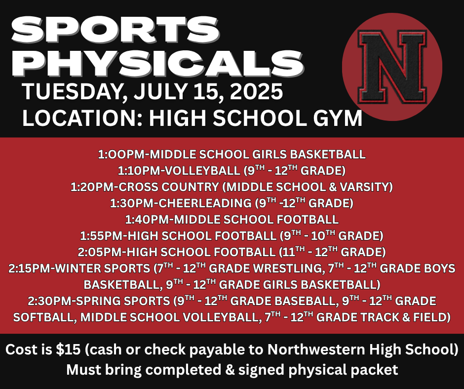 Sports Physicals July 15, 2025