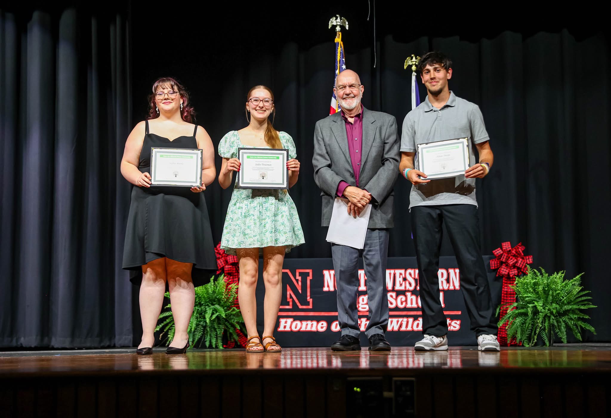 Joyce Ann Mikovch Schanz-Sophie Brooks, Sadee Troutman and Nolan Thorpe with David Olson
