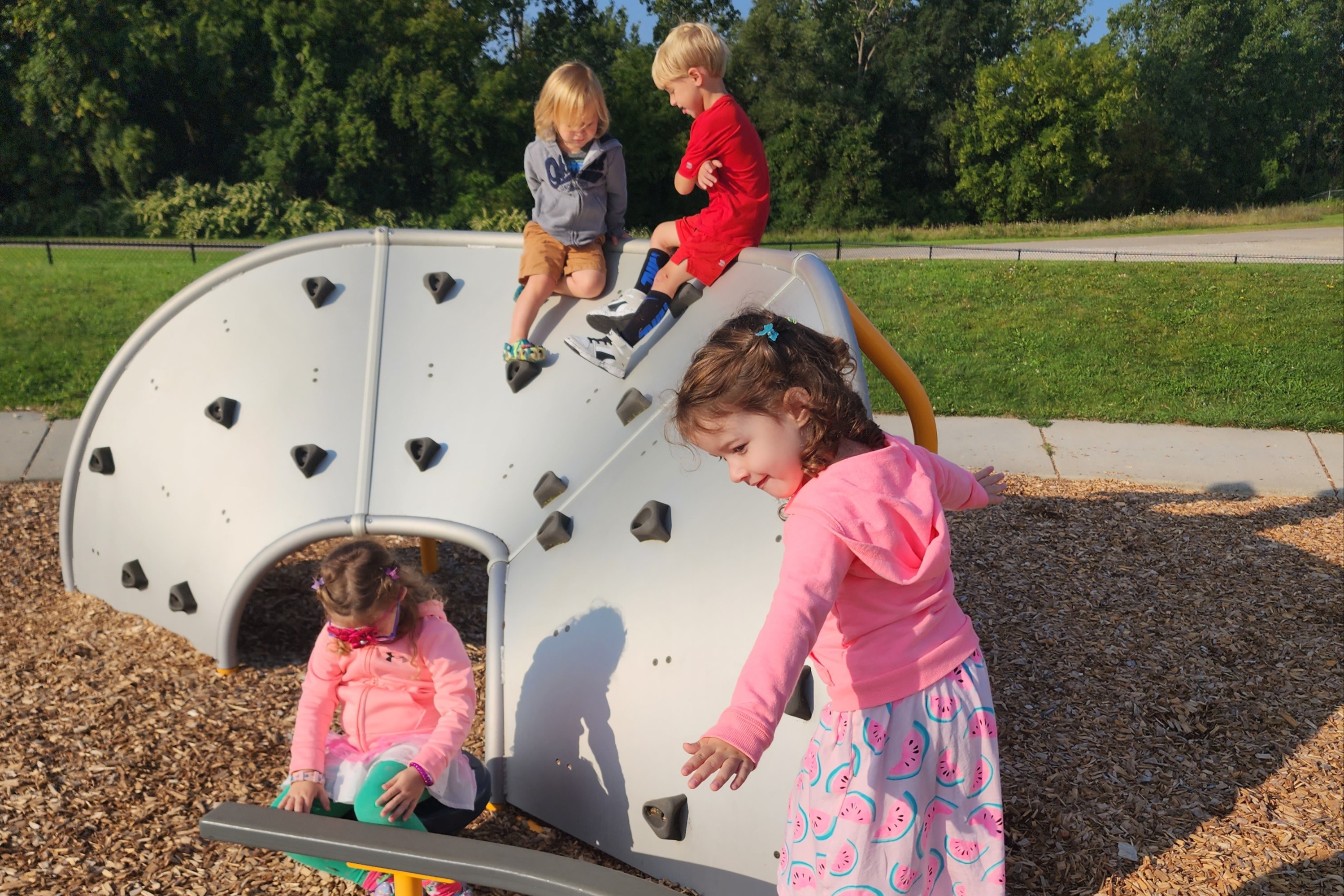 preschool students on playground