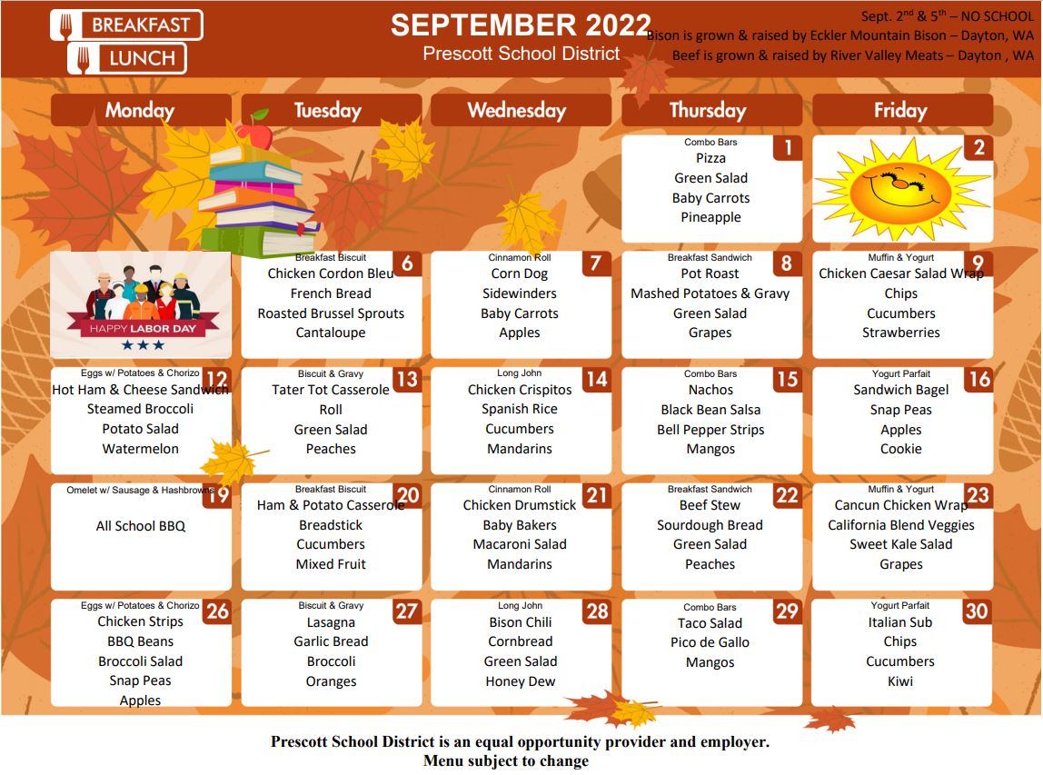 September22 menu
