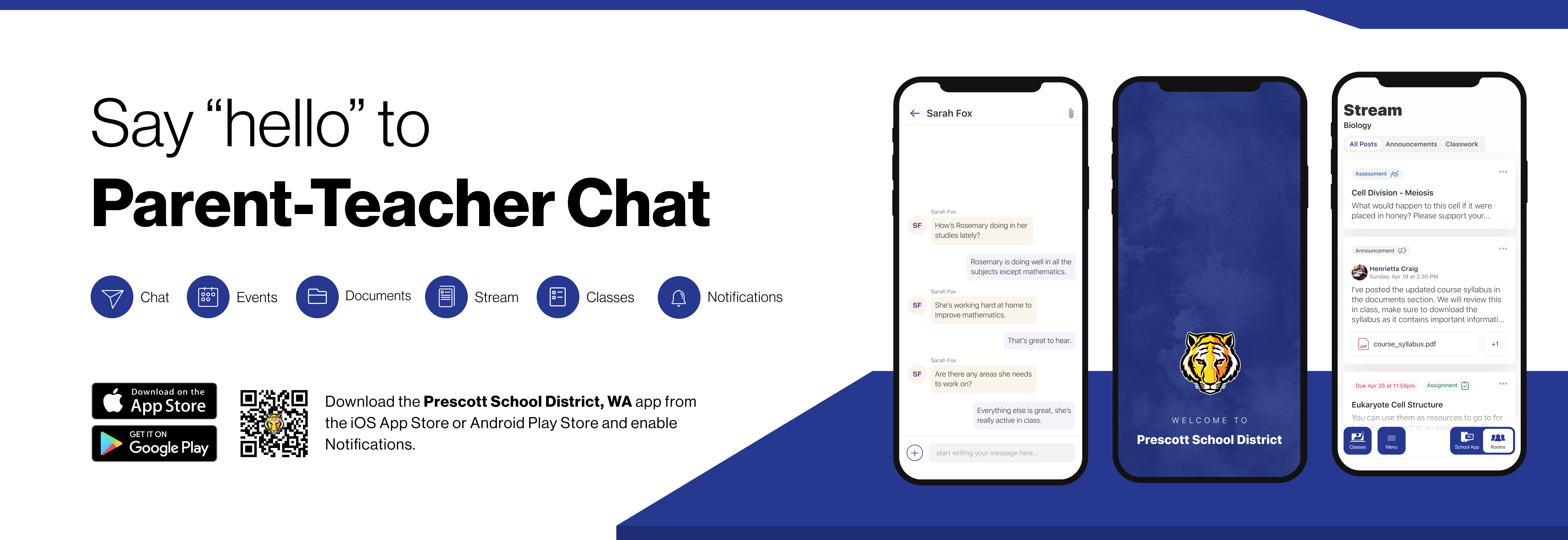 Say hello to parent-teacher chat on our current district mobile app